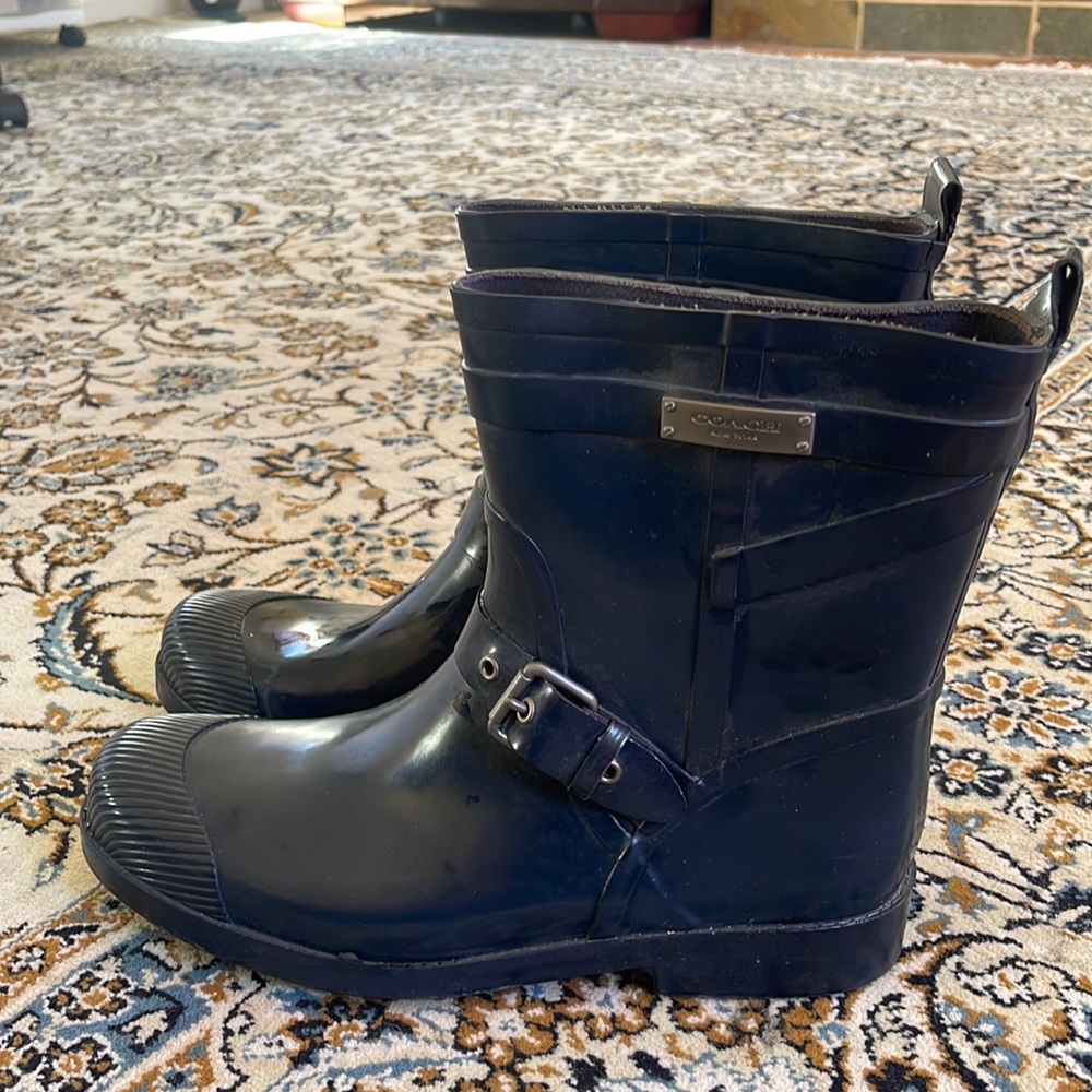 COACH rain boots size 10